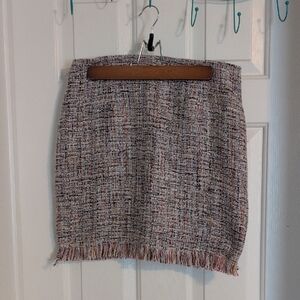 Pink Lily Multicolor Tweed Pencil Skirt